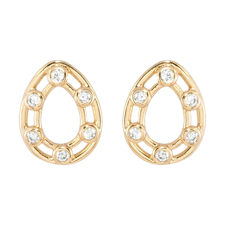 Серьги Xuping Позолота 18K пусеты Капельки с узором цирконием фото №8 Серьги Xuping Позолота 18K пусеты Капельки с узором цирконием фото №8