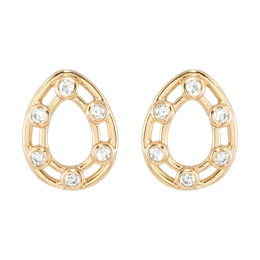 Серьги Xuping Позолота 18K пусеты Капельки с узором цирконием фото №1 Серьги Xuping Позолота 18K пусеты Капельки с узором цирконием фото №1