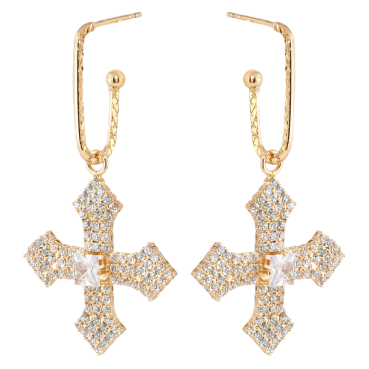 Серьги Xuping Позолота 18K пусеты Крестики инкрустация цирконием 2 в 1 фото №25 Серьги Xuping Позолота 18K пусеты Крестики инкрустация цирконием 2 в 1 фото №25