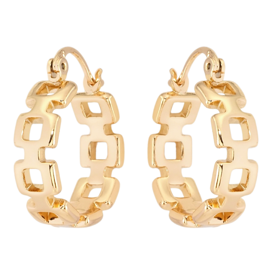 Сережки Xuping Позолота 18K замок-шпилька Декоративні кільця ø 2см фото №1