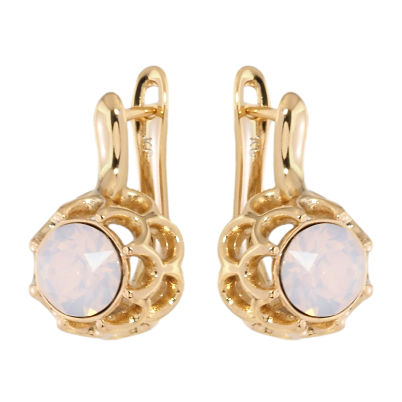 Сережки Xuping колір 18K з кристалами Swarovski англійський замок Бутони з кристалом Rose Opal фото №5