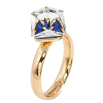 Кольцо Xuping цвет 18K с кр-ми Swarovski Кристалльный куб Metallic Blue, 8х8мм фото №2