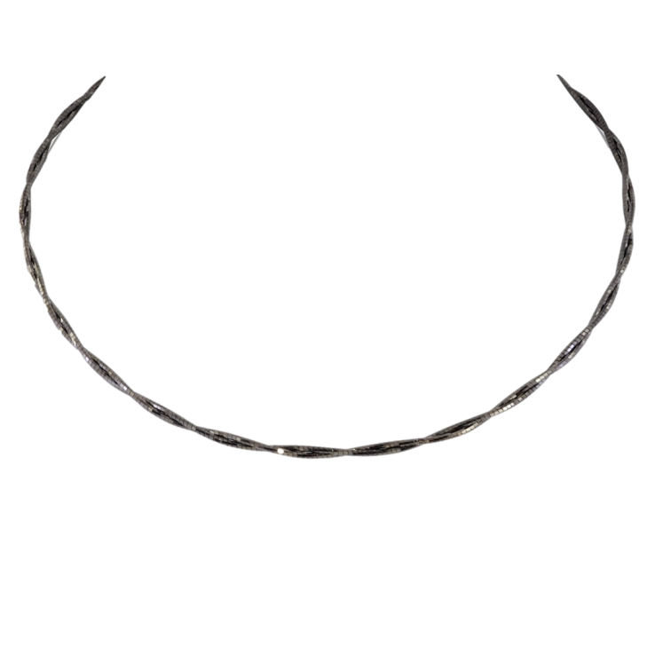 Шнур Xuping Позолота Black (чорне золото) Перекручений жорсткий шнур з мед.сплаву розмір 44см х 2мм фото №13