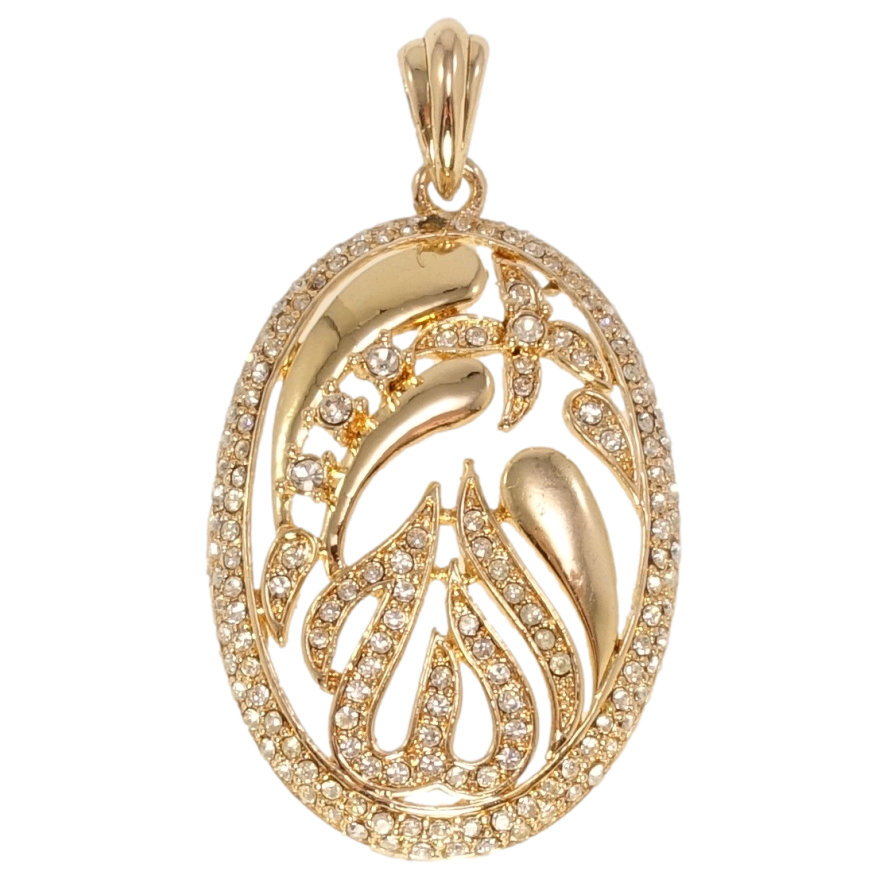 Кулон Fallon Позолота 18K Мусульманська підвіска з орнаментом цирконієм та написом Аллах фото №1