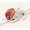 Кулон Xuping колір Родій із кристалами Swarovski на ланцюжку Лебідь Вставка Червоний Кристал довжина 38,5-43,5см х фото №4