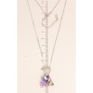 Кулон Xuping колір Родій із кристалами Swarovski на ланцюжку Серце і Трикутний Кристал довжина 40-45см фото №5
