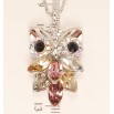 Кулон Xuping цвет Родий с кристаллами Swarovski на цепочке Сова Разноцветные Кристаллы длина 39-44см х 1,5мм фото №3