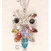 Кулон Xuping цвет Родий с кристаллами Swarovski на цепочке Сова Яркие Разноцветные Кристаллы длина 38,5-44см фото №3