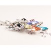 Кулон Xuping цвет Родий с кристаллами Swarovski на цепочке Сова Яркие Разноцветные Кристаллы длина 38,5-44см фото №4