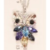 Кулон Xuping цвет Родий с кристаллами Swarovski на цепочке Сова Кристаллы в Синих Оттенках длина 39-45см х фото №3