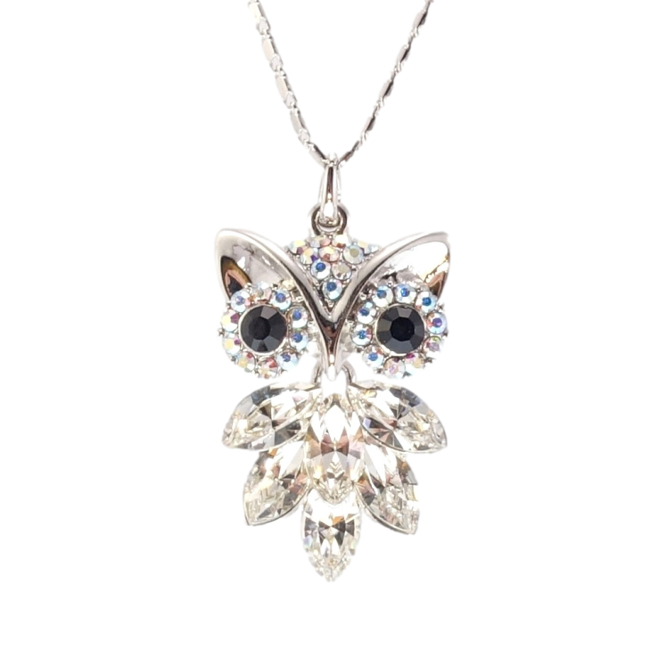 Кулон Xuping колір Родій із кристалами Swarovski на ланцюжку Сова довжина 38-43см х 1,5мм фото №3