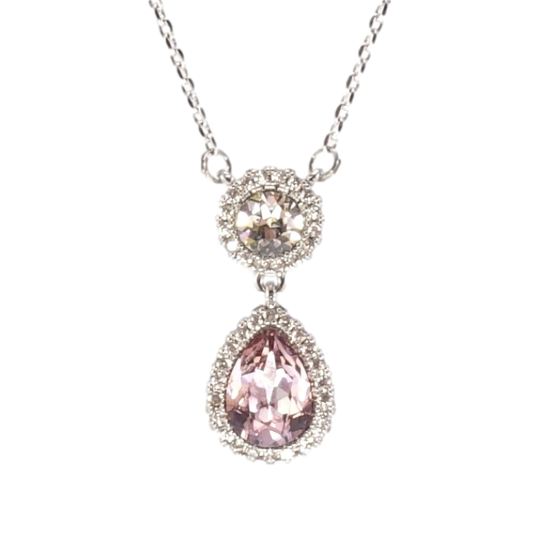 Кулон Xuping цвет Родий с кристаллами Swarovski на цепочке Кристаллы Круг и Капля Light Amethyst длина фото №13