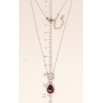 Кулон Xuping колір Родій із кристалами Swarovski на ланцюжку Кристали Круг і Фіолетова Крапля довжина 42-47см фото №6