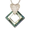 Кулон Xuping цвет Родий с кристаллами Swarovski на цепочке Сердечко Кристалл и Перевернутый Квадрат длина фото №3