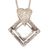 Кулон Xuping колір Родій із кристалами Swarovski на ланцюжку Сердечко Кристал та Перевернутий Квадрат довжина 41-45см фото №3