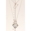 Кулон Xuping колір Родій із кристалами Swarovski на ланцюжку Сердечко Кристал та Перевернутий Квадрат довжина 41-45см фото №6