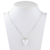 Кулон Xuping колір Родій із кристалами Swarovski на ланцюжку Сердечки Кристал та Райдужний Кристал довжина 40-45см фото №2