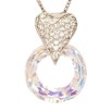 Кулон Xuping колір Родій із кристалами Swarovski на ланцюжку Серця Кристал і Райдужне Коло довжина 40-45см фото №3