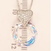 Кулон Xuping колір Родій із кристалами Swarovski на ланцюжку Серця Кристал і Райдужне Коло довжина 40-45см фото №4
