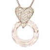 Кулон Xuping цвет Родий с кристаллами Swarovski на цепочке Сердечки Кристалл и Кристальный круг длина фото №3