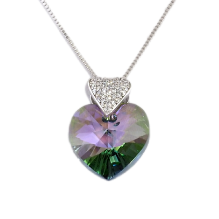 Кулон Xuping колір Родій з кристалами Swarovski на ланцюжку Сердечка Кристал Paradise Shine довжина 40-45см фото №14