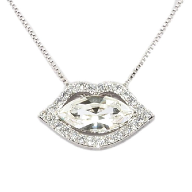 Кулон Xuping колір Родій із кристалами Swarovski на ланцюжку Ніжні Уста довжина 39-44 см фото №24