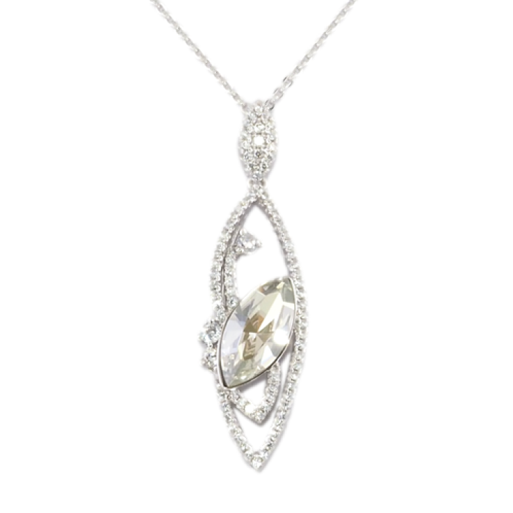 Кулон Xuping колір Родій із кристалами Swarovski на ланцюжку Витончений Візерунок з Кристалом довжина 40-45см фото №9