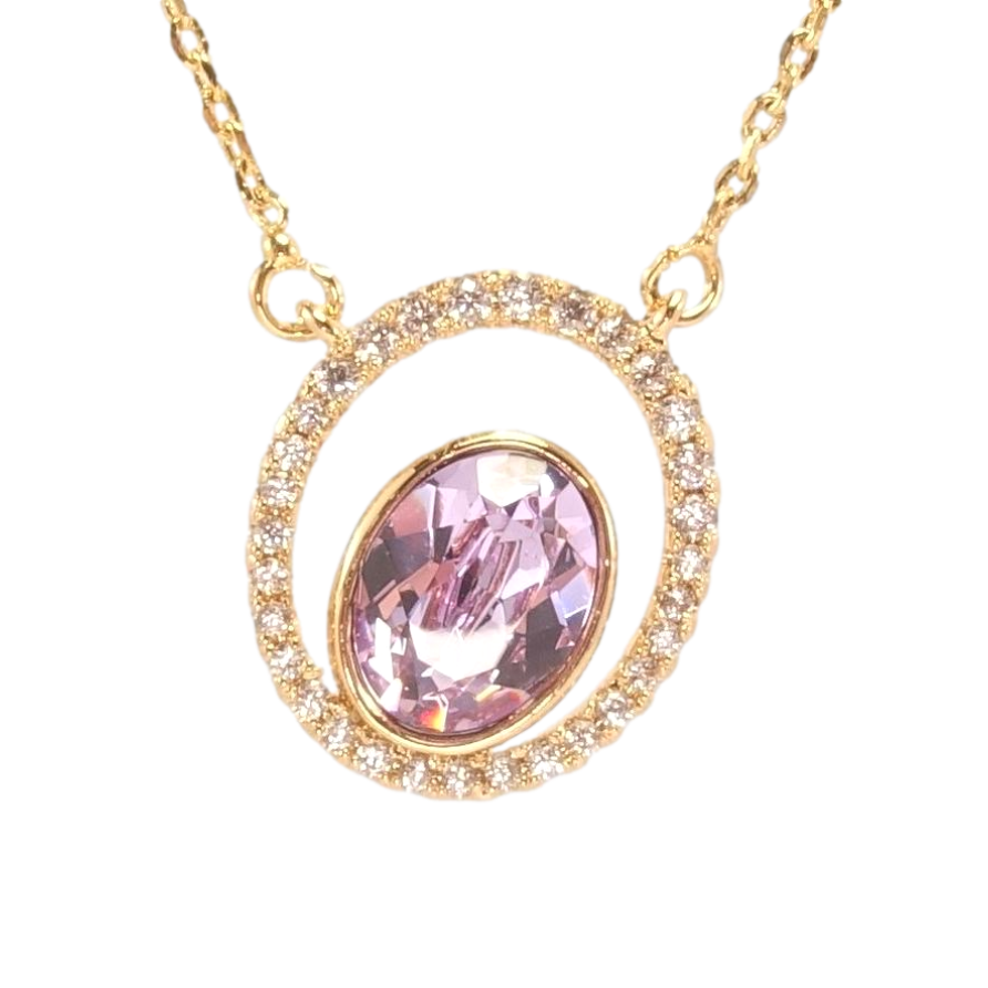 Подвеска Xuping 18K с кристаллами Swarovski на цепочке Кристалл Light Amethyst в рамке дл.43-49см фото №1