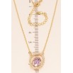 Подвеска Xuping 18K с кристаллами Swarovski на цепочке Кристалл Light Amethyst в рамке дл.43-49см фото №3