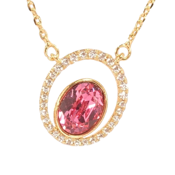 Подвеска Xuping 18K с кристаллами Swarovski на цепочке Кристалл Rose в овальной рамке дл.43-48см фото №17