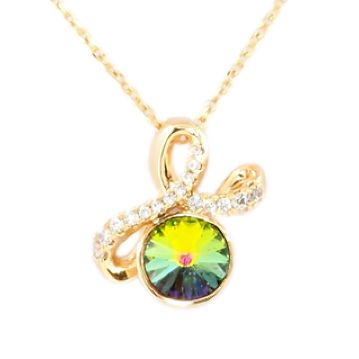 Кулон Xuping 18K із кристалами Swarovski на ланцюжку Стрічковий бантик із кристалом Vitrail Medium дл.40-45см фото №19