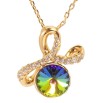 Кулон Xuping 18K із кристалами Swarovski на ланцюжку Стрічковий бантик із кристалом Vitrail Medium дл.40-45см фото №3