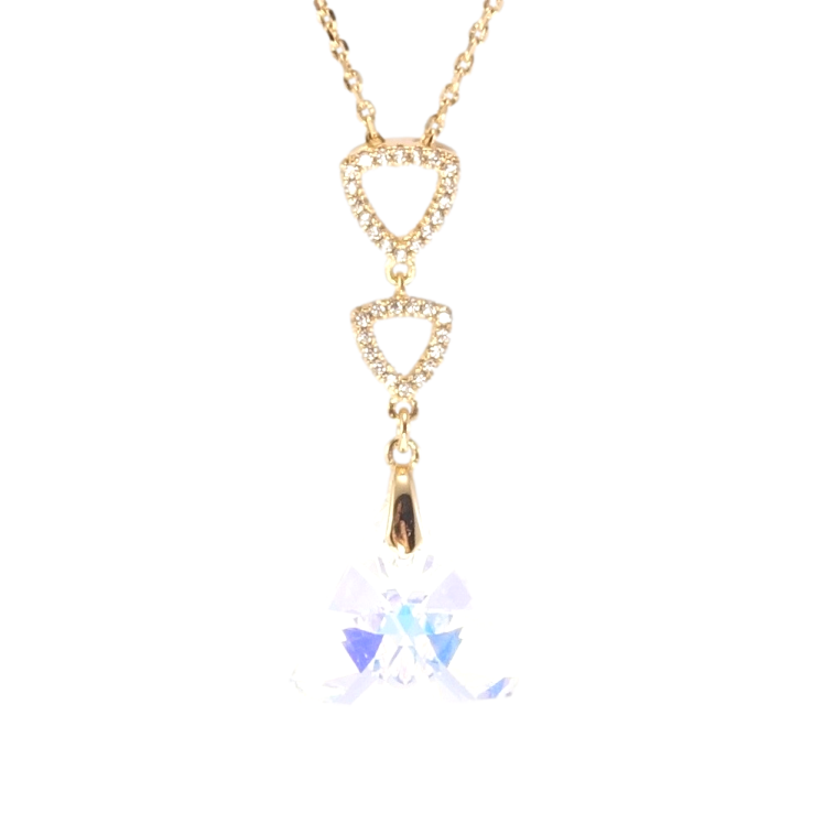 Кулон Xuping колір 18K з кр-ми Swarovski на ланцюжку Кристал Shimmer з трикутниками довжина 39-44см фото №12