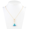 Кулон Xuping колір 18K з кр-ми Swarovski на ланцюжку Кристал Capri Blue з трикутниками довжина 39-44см фото №2
