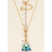 Кулон Xuping колір 18K з кр-ми Swarovski на ланцюжку Кристал Capri Blue з трикутниками довжина 39-44см фото №6