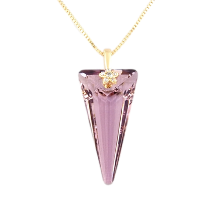 Кулон Xuping колір 18K з кр-ми Swarovski на ланцюжку Кристал Amethyst з квіточкою довжина 40-45см фото №8