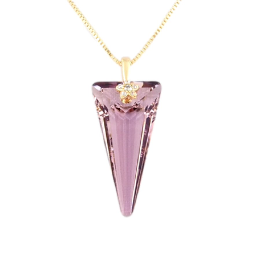 Кулон Xuping колір 18K з кр-ми Swarovski на ланцюжку Кристал Amethyst з квіточкою довжина 40-45см фото №1