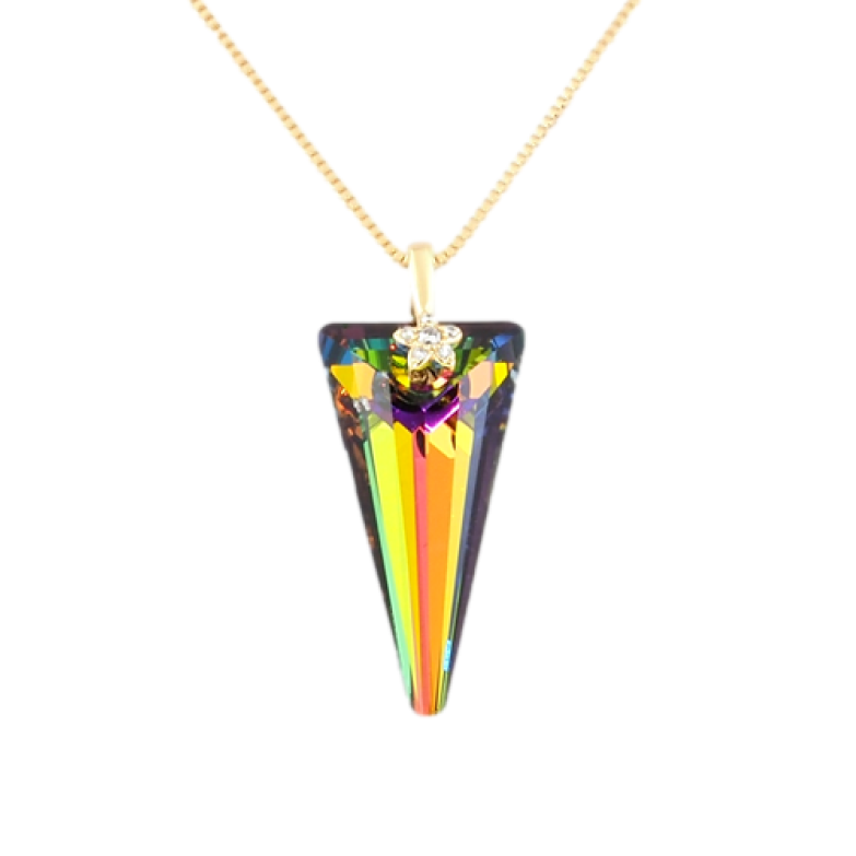 Кулон Xuping колір 18K з кр-ми Swarovski на ланцюжку Кристал Vitrail Medium з квіточкою довжина 40-45см фото №1