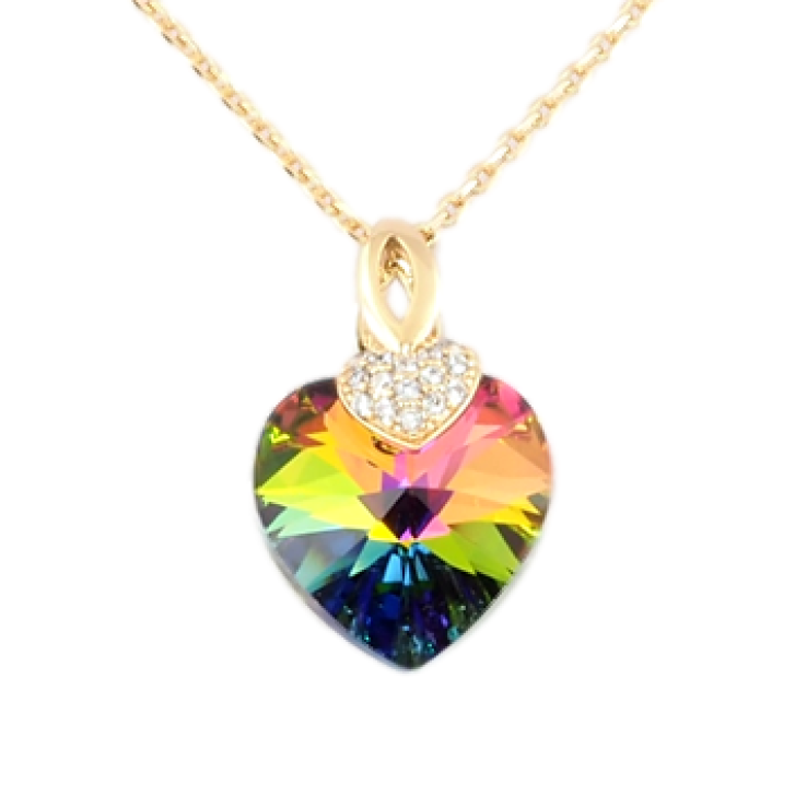 Кулон Xuping колір 18K з кр-ми Swarovski на ланцюжку Кристальне серце Vitrail Medium довжина 38,5-43,5см фото №19