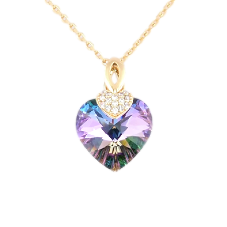 Кулон Xuping цвет 18K с кр-ми Swarovski на цепочке Кристальное сердце Paradise Shine длина 39-43,5см фото №2