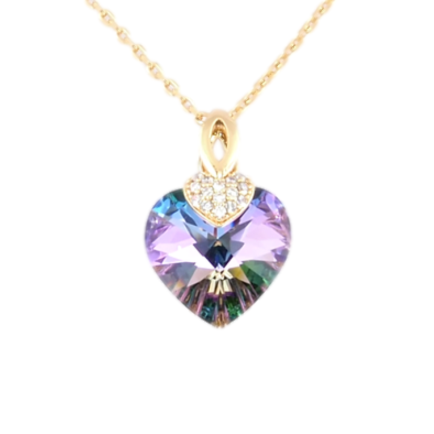Кулон Xuping колір 18K з кр-ми Swarovski на ланцюжку Кристальне серце Paradise Shine довжина 39-43,5см фото №1