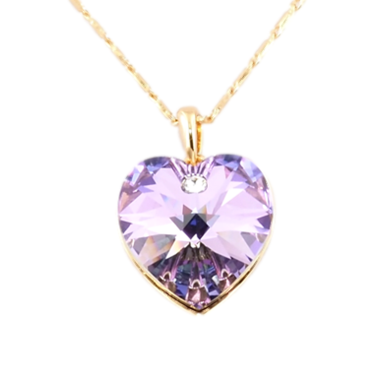 Кулон Xuping колір 18K з кр-ми Swarovski на ланцюжку Кристальне серце Heliotrope довжина 40-45см фото №1