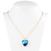 Кулон Xuping колір 18K з кр-ми Swarovski на ланцюжку Кристальне серце Capri Blue довжина 40-45см фото №2