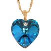 Кулон Xuping колір 18K з кр-ми Swarovski на ланцюжку Кристальне серце Capri Blue довжина 40-45см фото №3