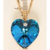 Кулон Xuping колір 18K з кр-ми Swarovski на ланцюжку Кристальне серце Capri Blue довжина 40-45см фото №4