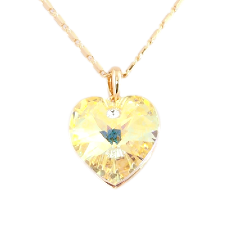 Кулон Xuping колір 18K з кр-ми Swarovski на ланцюжку Кристальне серце Sunflower довжина 40-45см фото №1