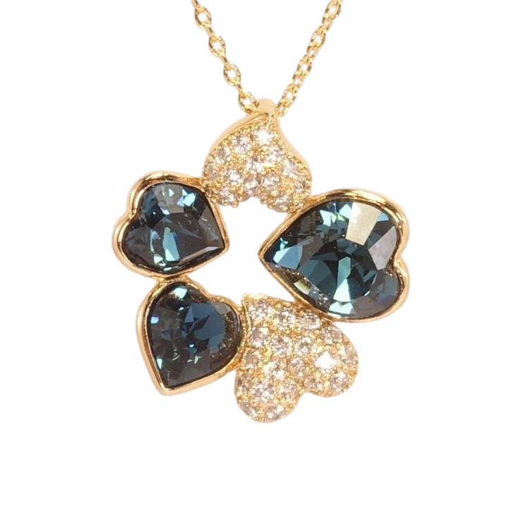 Кулон Xuping 18K с кристаллами Swarovski на цепочке Веночек из сердец кристаллы Montana 40-45см фото №14