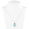 Кулон Xuping 18K з кр-ми Swarovski на ланцюжку Кристал Aquamarine в ромбовому ограновуванні дл. 40-45см х 1мм фото №2