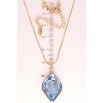 Кулон Xuping 18K з кр-ми Swarovski на ланцюжку Кристал Aquamarine в ромбовому ограновуванні дл. 40-45см х 1мм фото №4