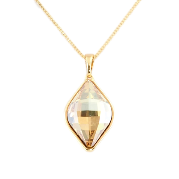 Кулон Xuping 18K з кр-ми Swarovski на ланцюжку Кристал Golden Shadow в ромбовому ограновуванні дл. 41-46,5см х 1мм фото №18
